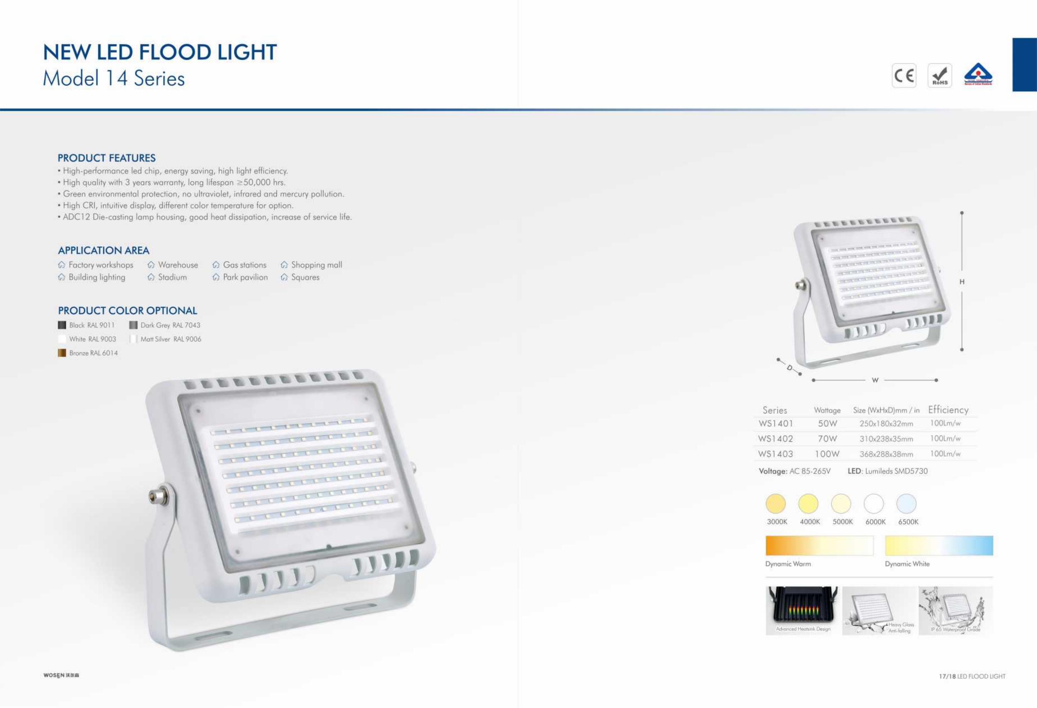 WOSEN  14  waterproof outdoor flood light 