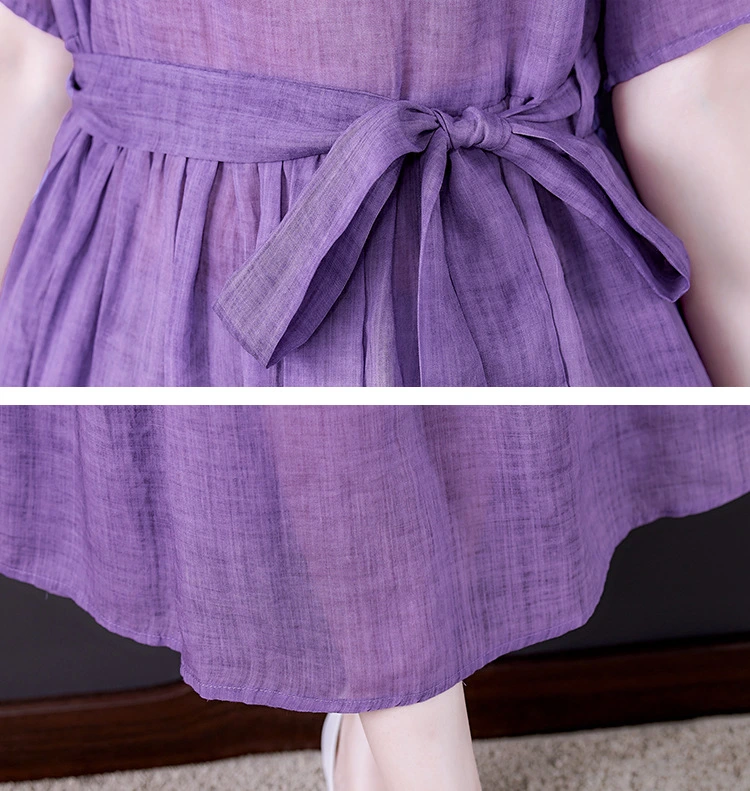 Summer A-Line Female Plus Size Long Skirt Retro Dress