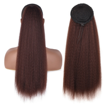 Wholesale Private Label Yaki Synthetic Kinky Straight Ponytails Hair Extensions Drawstring  Ponytails