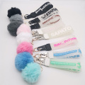 Clear PVC Custom Plush Keychain con Pom Pom