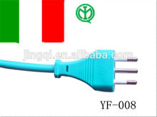 Italian IMQ standard three pin plug power cord