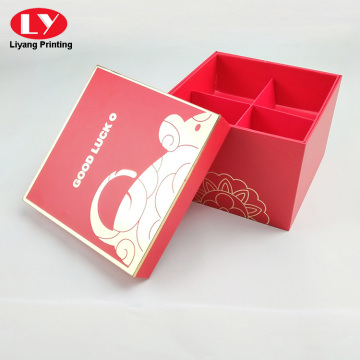 Red Color Paper Cardboard Gift Cookie Box