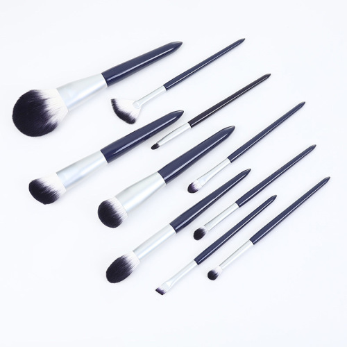 Outils de jeu de pinceaux de maquillage professionnel bleu ciel