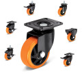 Pu Caster Wheel Grands roulettes mobiles au sol