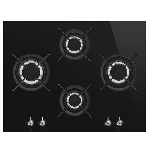 Smeg 4 Ring Gas Hobs Glass Tempered Black