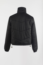 black padding zipper coat with Stand collar