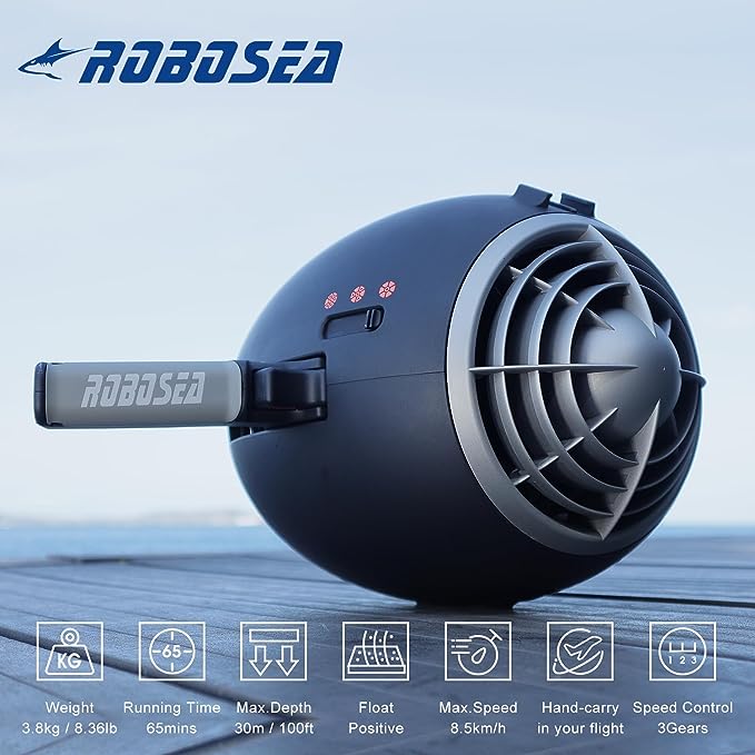 ROBOSEA Underwater Scooter Seaflyer Waterproof Swimming Pool Sea Scooter 2 Speed Level for Diving Underwater Sports Snorkeling