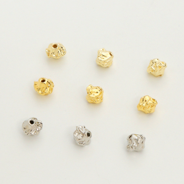 14K Gold Plated Flower Shaped White Gold Striped Bead 18K Gold Plated Brass Patterned Bead" 

However, for better SEO and clarity, you might consider shortening or simplifying it slightly:

"Flower Shaped 14K Gold Plated White Gold Striped Bead 18K Gold P