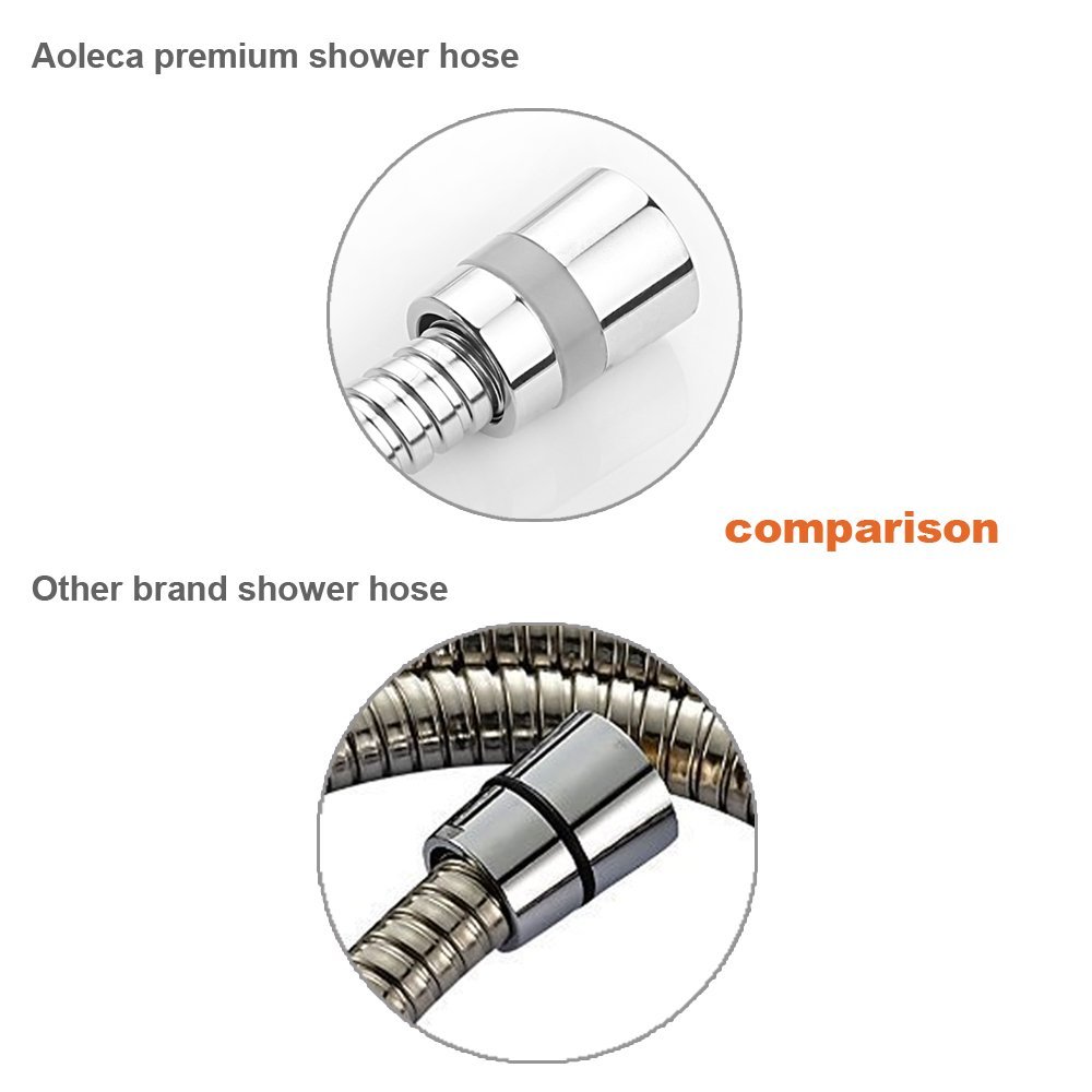 Flexible ss304 Stainless Steel Handheld Shower Head Hose, Extra Long Chrome Finish