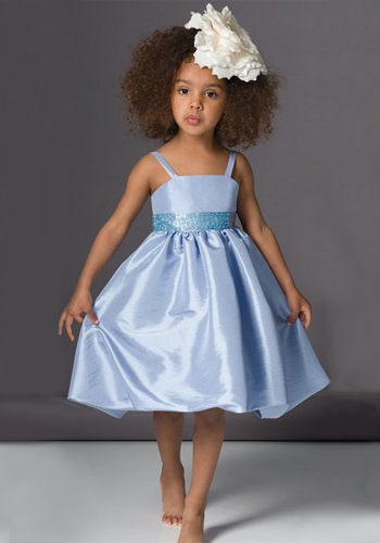 A-line Spaghetti Taffeta Flower Girl Dress