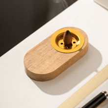 Simple Elliptical Wooden Incense Burner for Ramadan