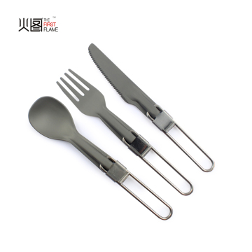 Outdoor Camping Hard Anodized Aluminum Cutlery Sets