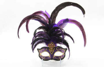 Feather Carnival Venetian Masks With Crystal Masquerade Mask For Party