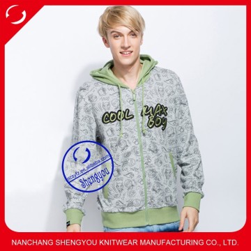 Custom 100% cotton pullover men's allover printing hoodies