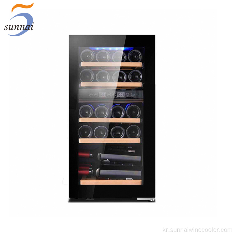 저렴한 검은 색 압축기 저장된 작은 와인 냉장고