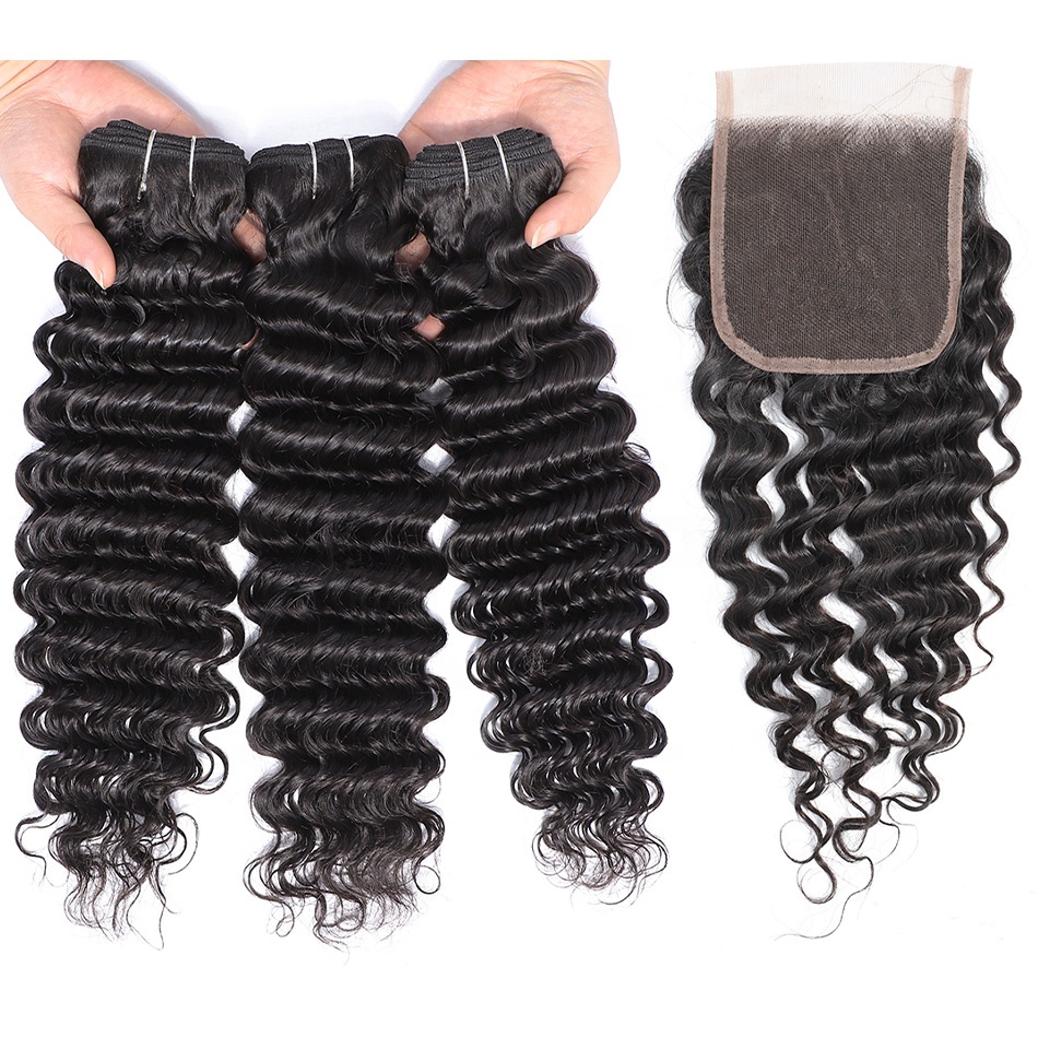 Virgin Cuticle Aligned Deep Wave Human Hair Bundles Brazilian Raw Unprocessed Virgin Hair