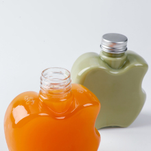 Wholesale Plastic Drink Bottles: Apple Beverage Containers with Metal lids - 250ml / 8oz
