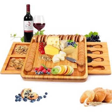 Big Rectangle Bamboo Cheese Board with Cheese Tools