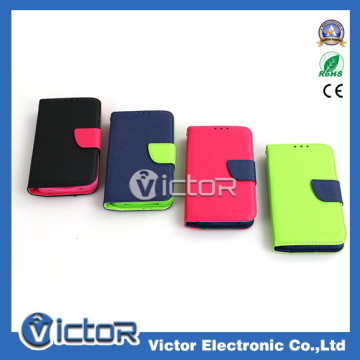 Korean contrast color universal leather case for smart mobile phone , suitable for any size