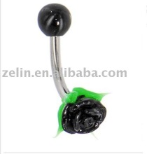 Silicone flower navel rings body piercing jewelry