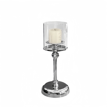 Europe Transparent Footed Glass Candle Jar for Wedding & Party Decorations