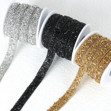 QIAO 11mm Rhinestone Ribbons for Clothing Decorations and Crafts