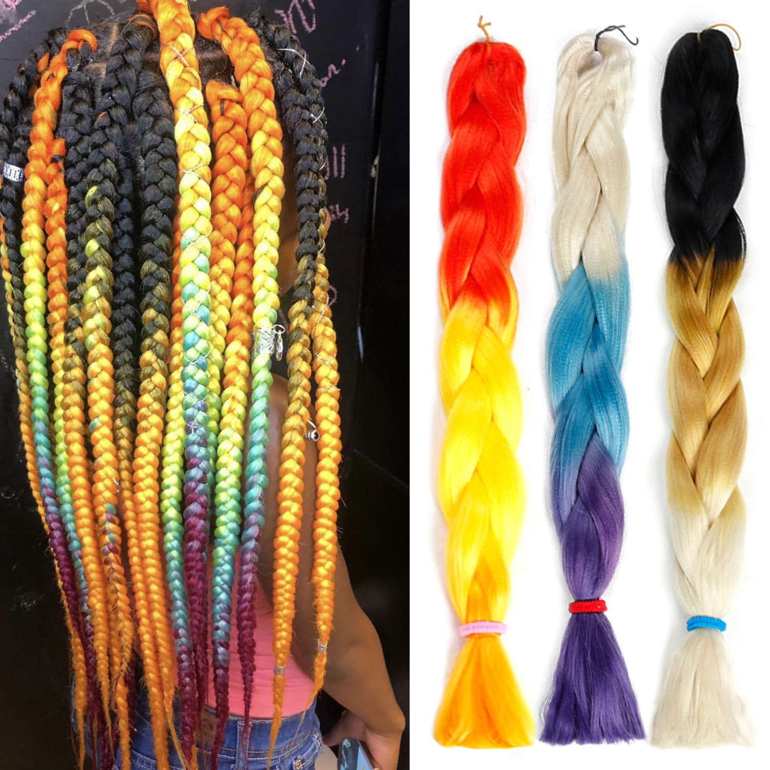 colorful braiding hair braiding hair wholesale and jumbo braiding hair wholesale For African Synthetic Crochet braided