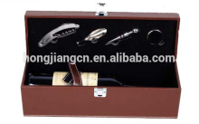 1 wine bottle and wine set gift box in leather material