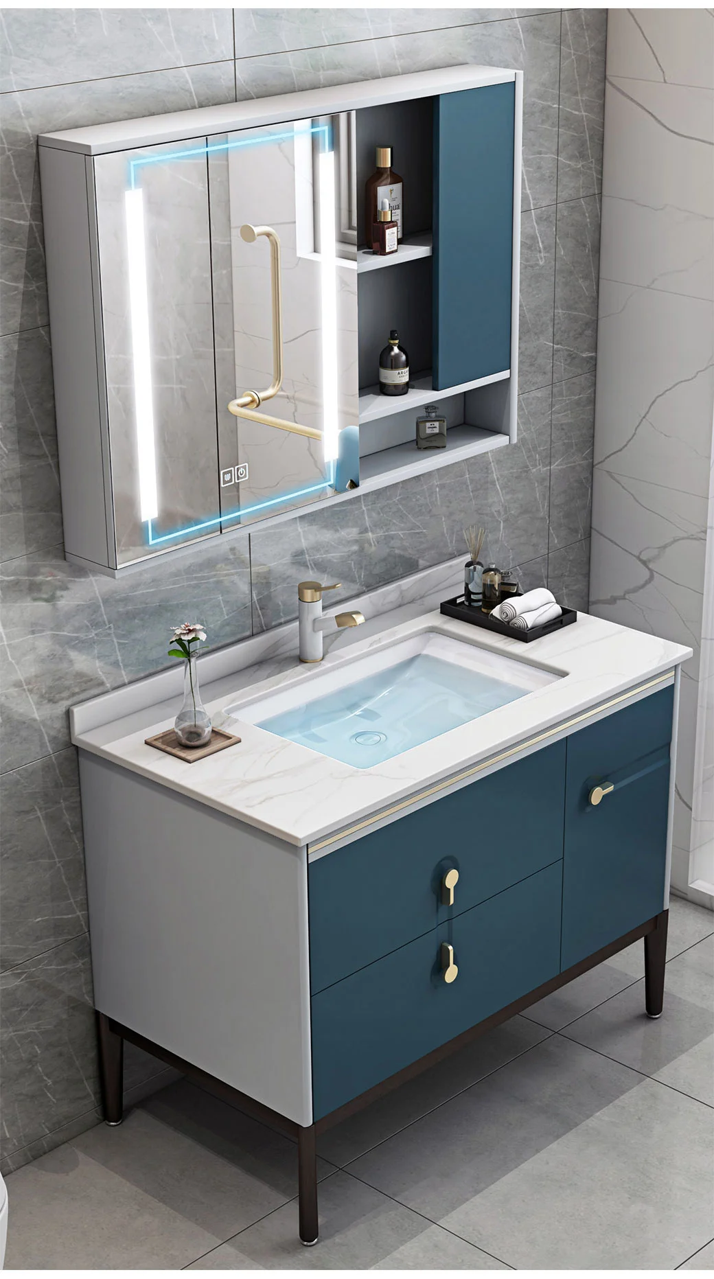 Nordic Integrated Ceramic Basin Bathroom Cabinet Floor Mounted Washbasin Wash Hand Wash Basin Cabinet Combination Toilet Bathroom Cabinet