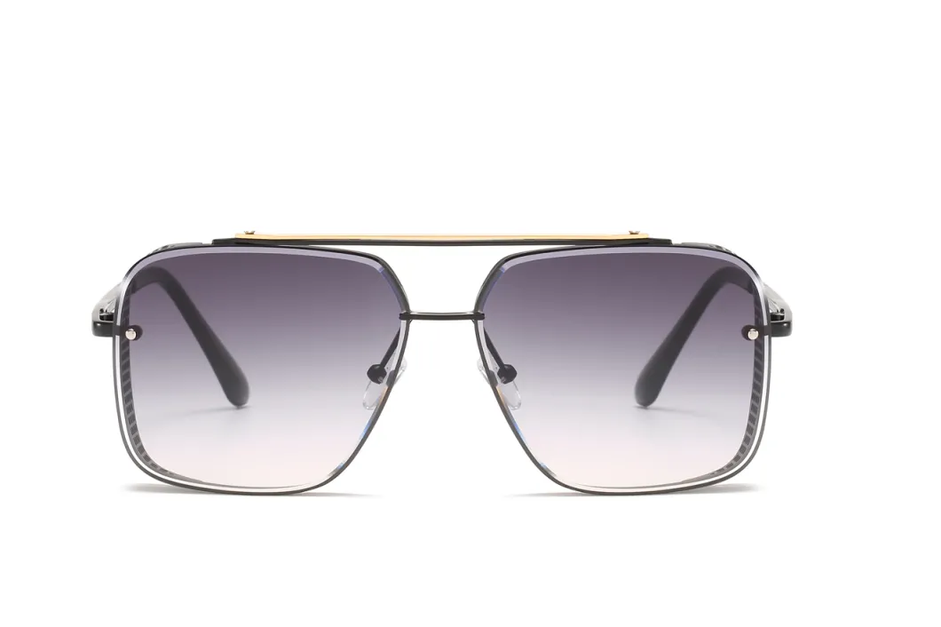 2020 No MOQ Vintage Square Metal Ocean Lens Sunglasses