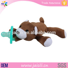 Gifts Items Toys To Kids Silicone Animal Pacifier With Plush Toy