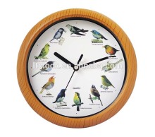 music round 12 birds sound and silence in night wall clock