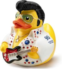 Elvis Presley Duck Figurine with Rhinestones Car Dashboard Ornament