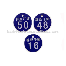 Fashion High Quality Metal Number Plastic Round Key Tag