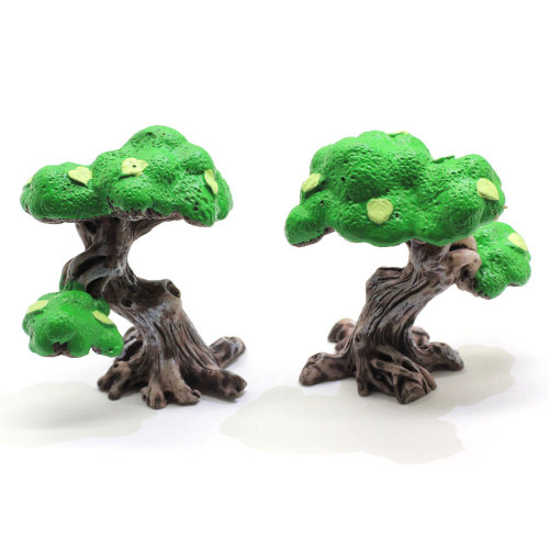 Hurtownie Śliczne Mini Pine Tree 3D Flatback Kolorowe na Biurko Biurko w Domu Biura Dekory 100 sztuk do Dekoracji Rzemiosła Koraliki z żywicy