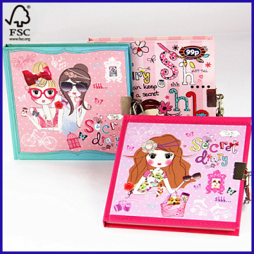 hardcover cute diary with lock