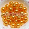 Colar de joias de pérolas de ouro 6mm bola lisa de pérolas naturais para bolsas noturnas