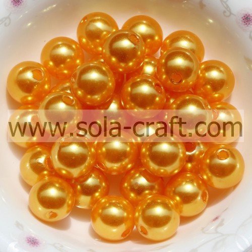 Gold Pearl Schmuck Halskette 6mm Ball Smooth Natural Pearl Perlen für Abendtaschen