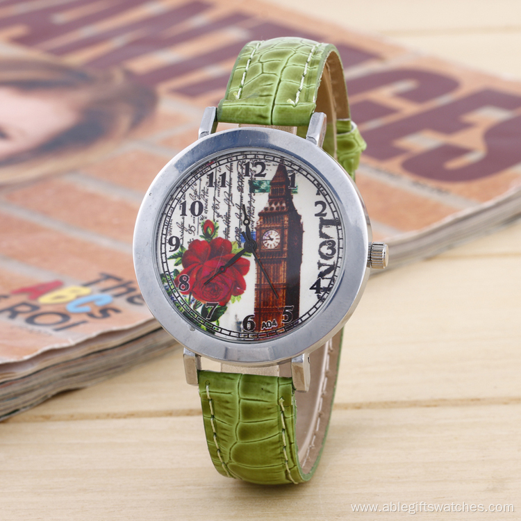 Dail Leather Strap WristWatch