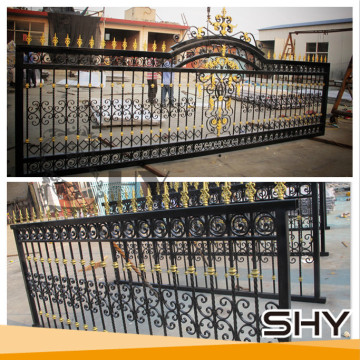 Double single wrought iron sliding gate