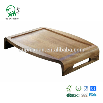 Convenience Wooden Tray With Handle Serving Tray