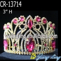 3 &quot;Altın Kaplama AB Rhinestone Pageant Tiara