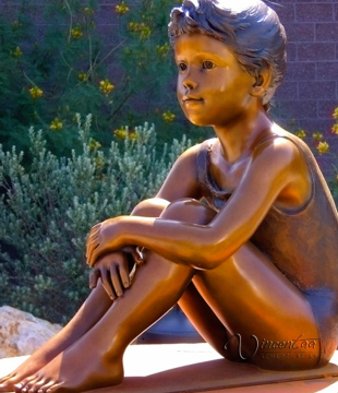 garden decor collectibles metal craft bronze statue children for sale