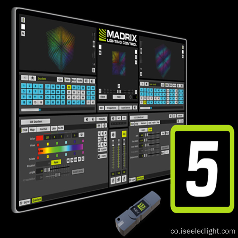 Software Professional Madrix5 per l&#39;illuminazione di divertimentu