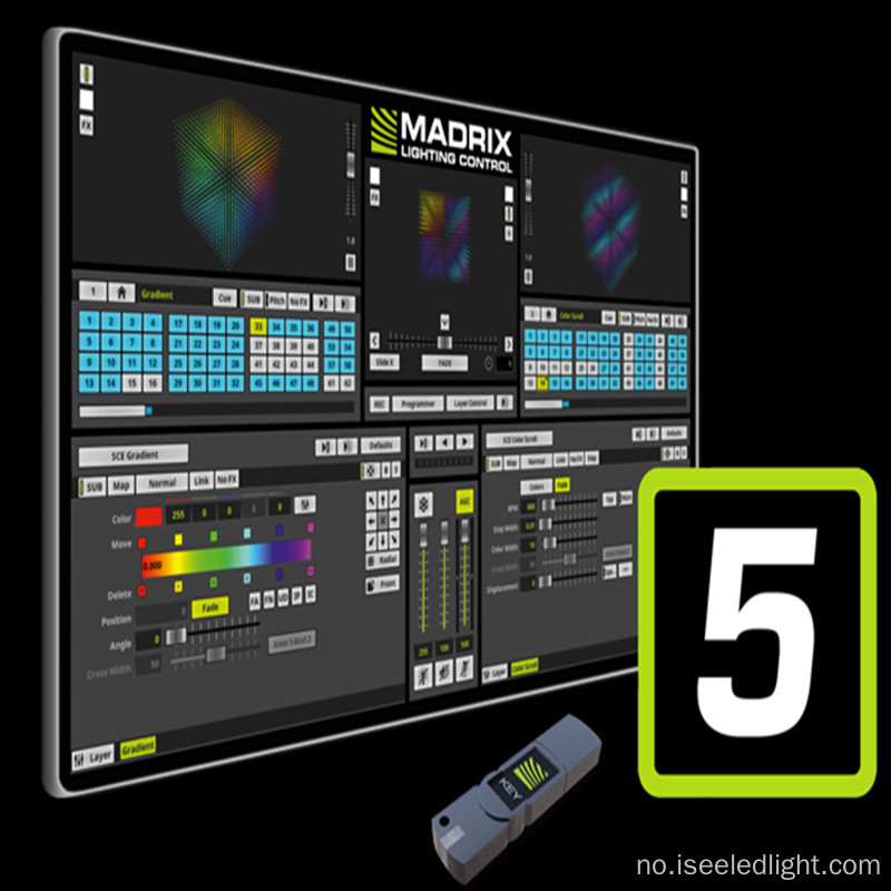 Profesjonell Madrix5 -programvare for underholdningsbelysning