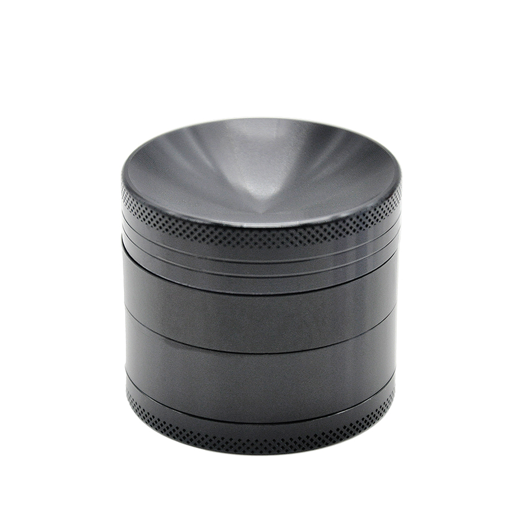 Aluminum Alloy 4 Piece Herb Grinder Weed Grinder Concave Top 50mm herb Crusher With Curved Diamond Teeth Custom Logo