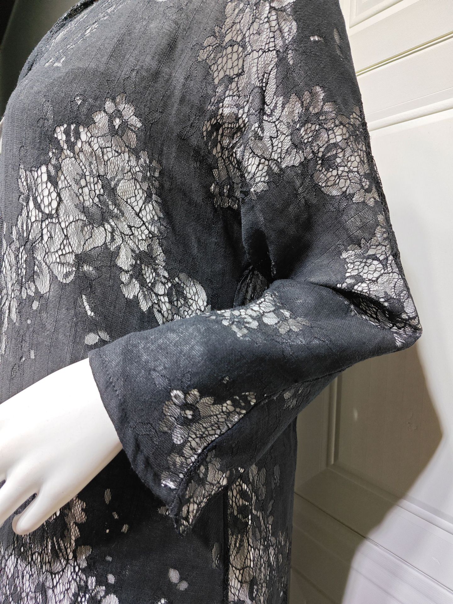 ژاکت کش باف پشمی توری Abaya MQ292 (3) Lace Abaya Cardigan MQ292 (3)