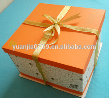 oem custom gift box packaging with tray satin ribbion