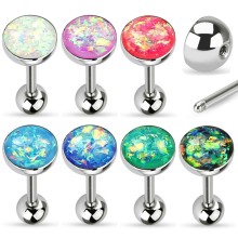 Synthetic Opal Sparkle Set Tongue Ring