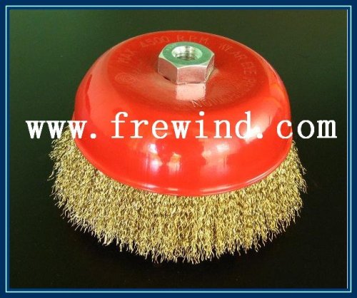 dia 75mm cup brush with crimped wire